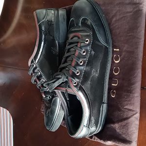 Gucci sneakers, black nylon